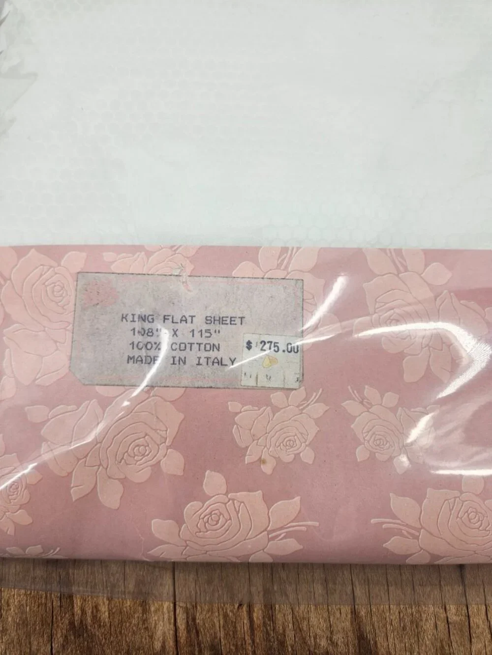 New Lisa Galimberti  King Flat Sheet White Butterflies Cotton Damask